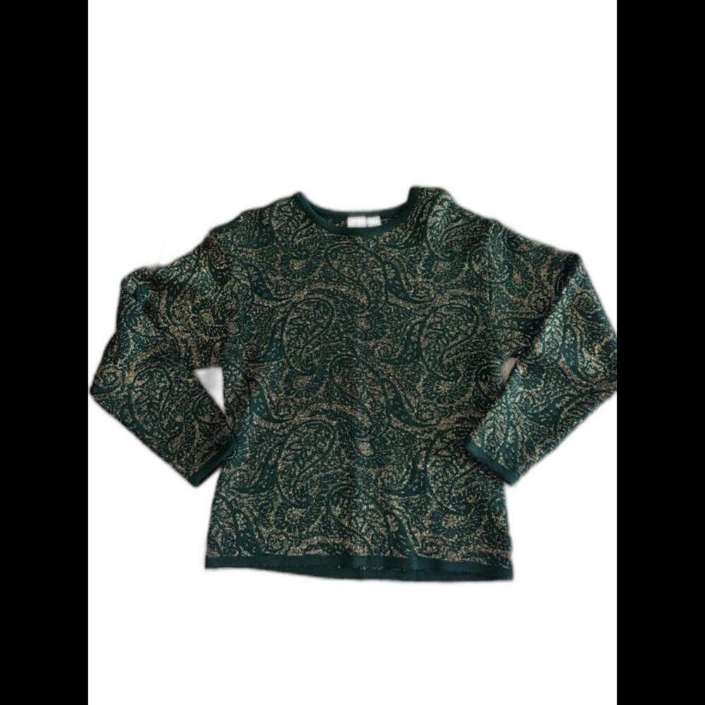 Vintage Green and Gold Sweater